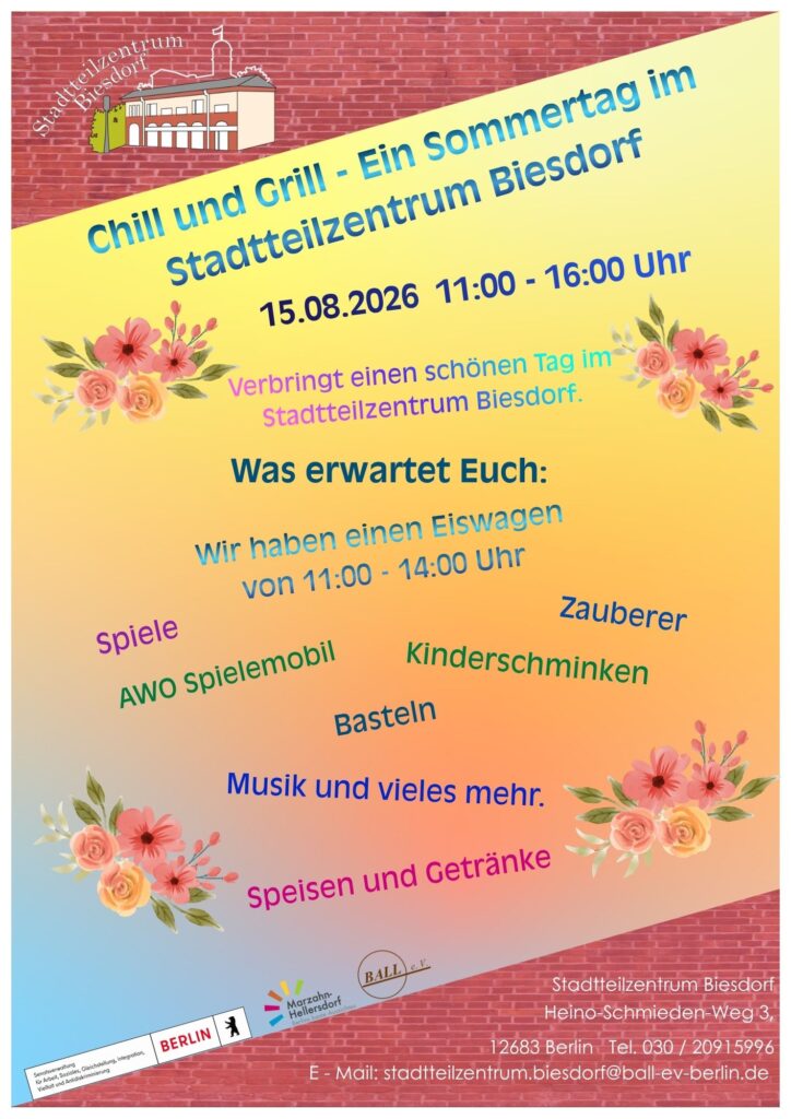Chill und Grill - Ein Sommertag im Stadtteilzentrum Biesdorf