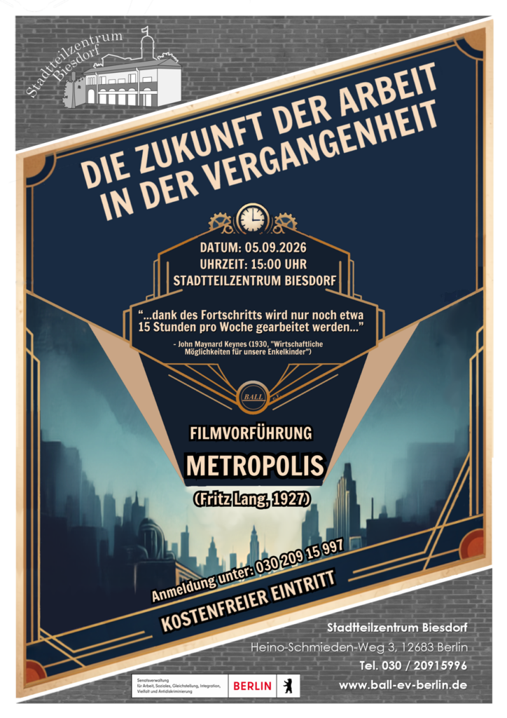 Die Zukunft der Arbeit in der Vergangenheit - Filmvorführung \"Metropolis\"